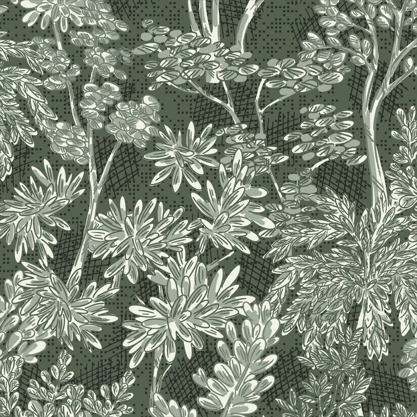 Floral Sketch Wallpaper