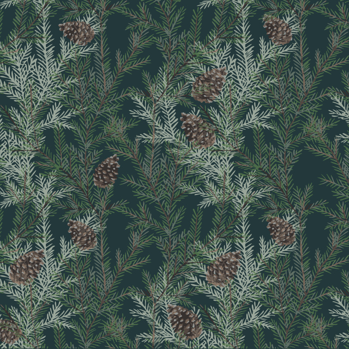 Transform your living space with the timeless elegance of our Pine Boughs Peel and Stick Wallpaper. 