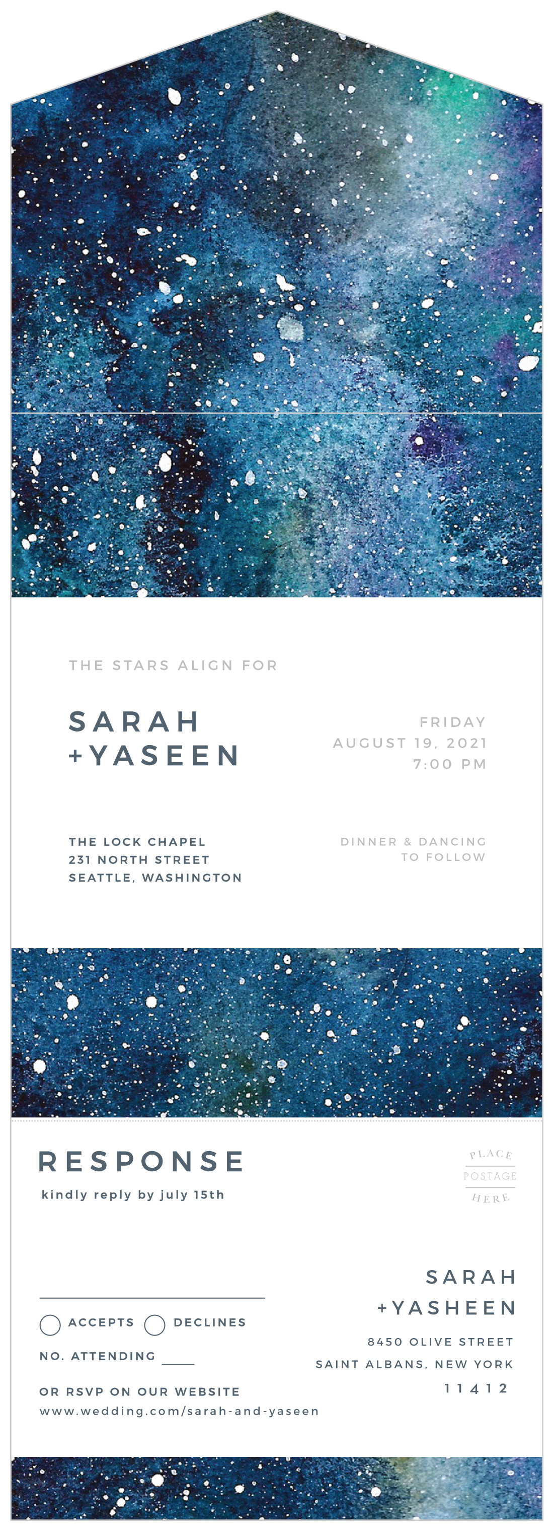 Starry Galaxy Seal Send Wedding Invitations by Basic Invite Starry Galaxy Seal Send Wedding Invitations by Basic Invite