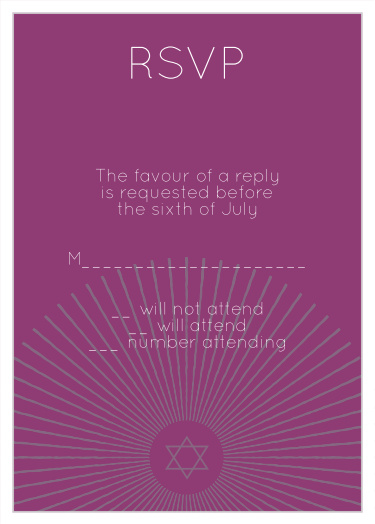 Obtain your guests attendance by sending out this RSVP card. Customize the colors and fonts to match you Bat Mitzvah theme exactly!