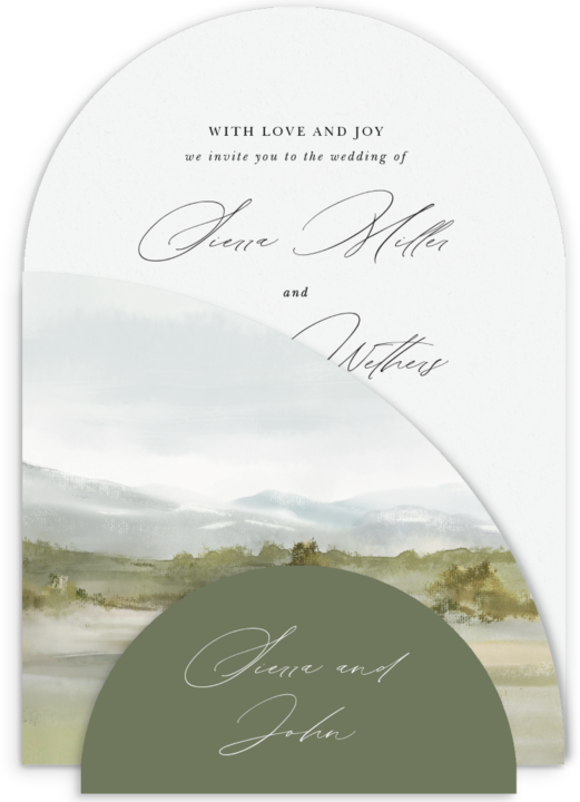 Mountain Painting Wedding Arch Invitations