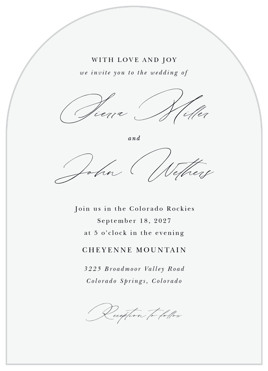 Mountain Painting Wedding Arch Invitations