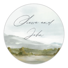 Add a breathtaking embellishment to your envelopes before sending them off to your guests with our Mountain Painting Wedding Arch Stickers.