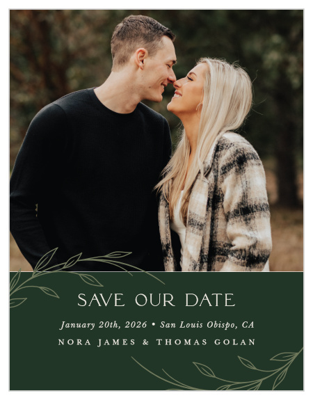 Let your close friends and family know that your wedding is coming up with our Forest Woods Wedding Arch Save the Date Magnets.