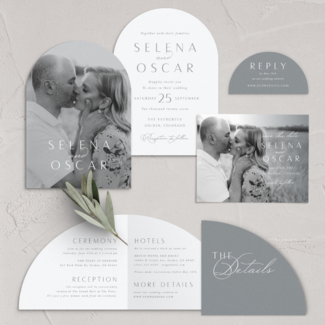 Vintage Portrait Wedding Arch Invitations