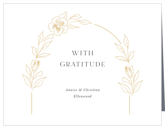 Let family and friends know how much you appreciated their support on your special day with our Petit Jardin Wedding Arch Thank You Cards.