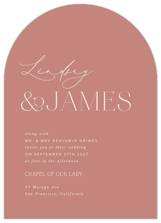 Surround yourself with family and friends on your special day with our Warm Glow Wedding Arch Invitations.