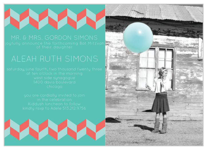 With its great looking Checkered Chevron, and tons of room for all of your information, this invite is the perfect combination of professional and personal.