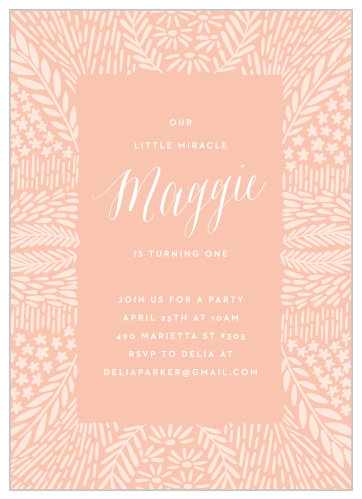 Little Miracle First Birthday Invitations