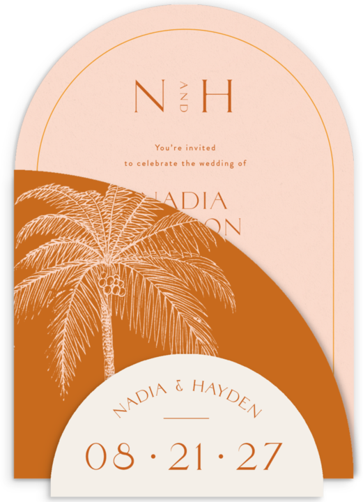 Pretty Palms Wedding Arch Invitations