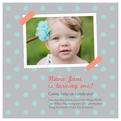 Get your guests excited for your little one's first birthday with this cute photo themed invite.