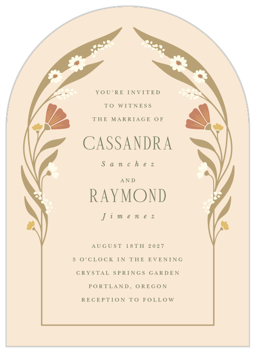Our Art Nouveau Wedding Arch Invitations bring family and friends together for your special day.