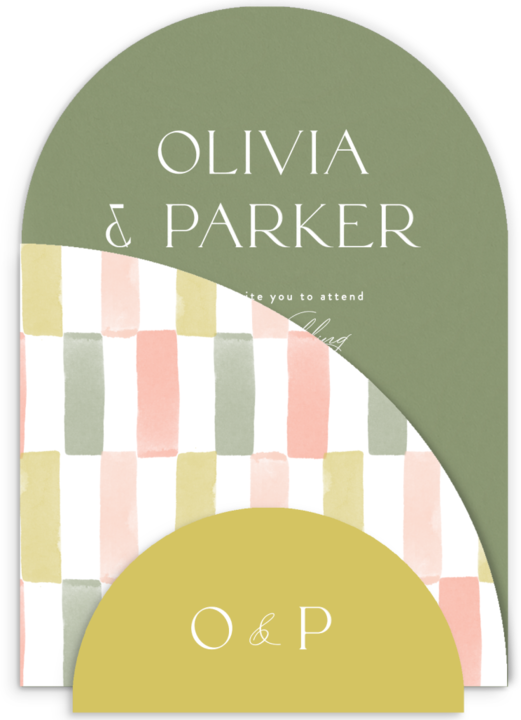 Painted Tile Wedding Arch Invitations