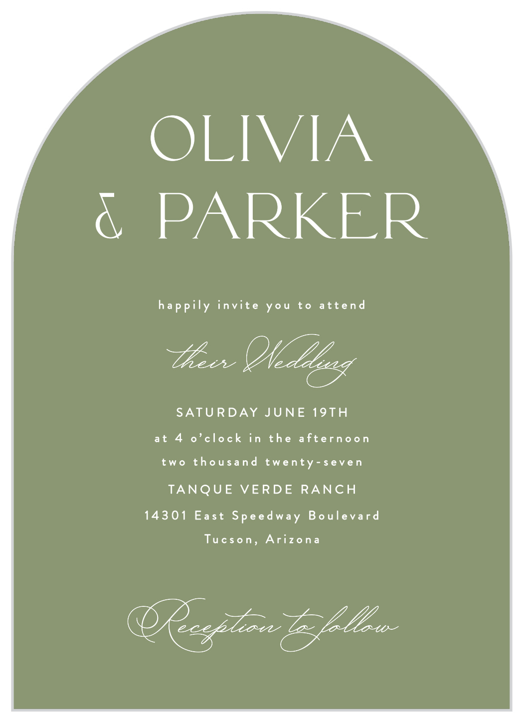 Painted Tile Wedding Arch Invitations