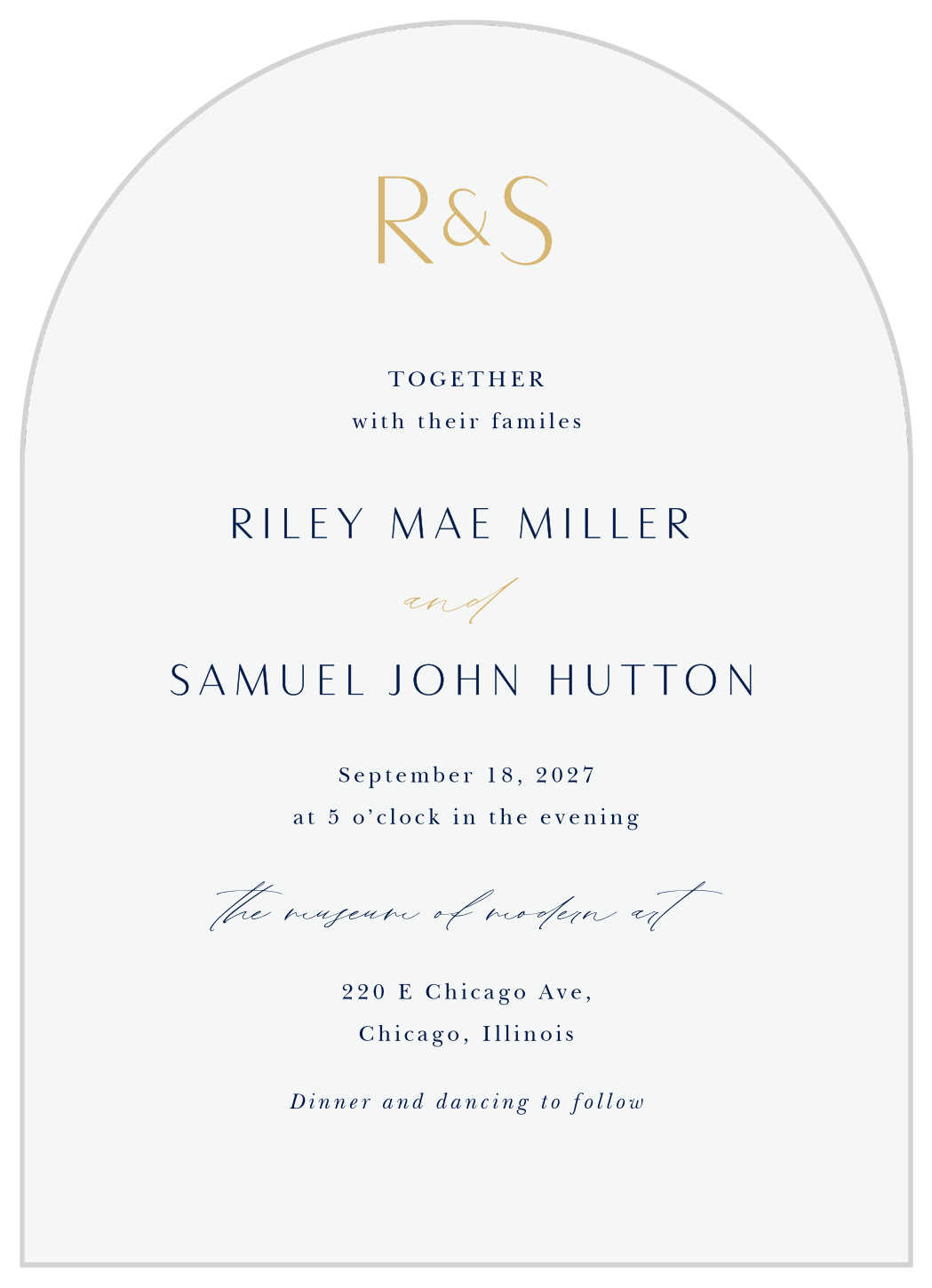 Arched Brushstrokes Wedding Arch Invitations
