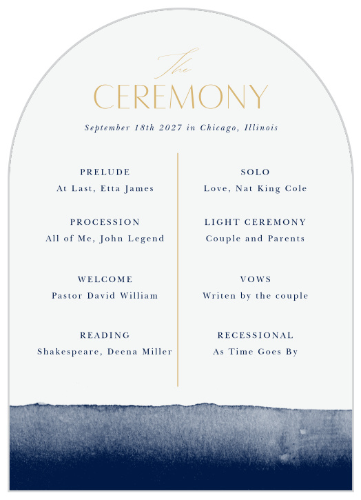 Walk family and friends through every step of your ceremony with our Arched Brushstrokes Wedding Arch Programs.