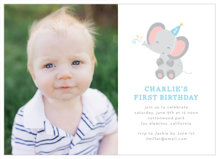 Our Birthday Hat Fun First Birthday Invitations gather your favorite friends and family together to celebrate your little one's special day!