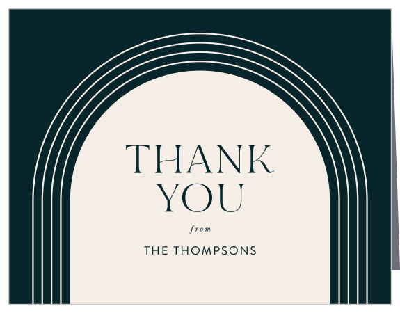 Let your family and friends know how much you appreciated their support on your big day with our Modern Arches Wedding Arch Thank You Cards.