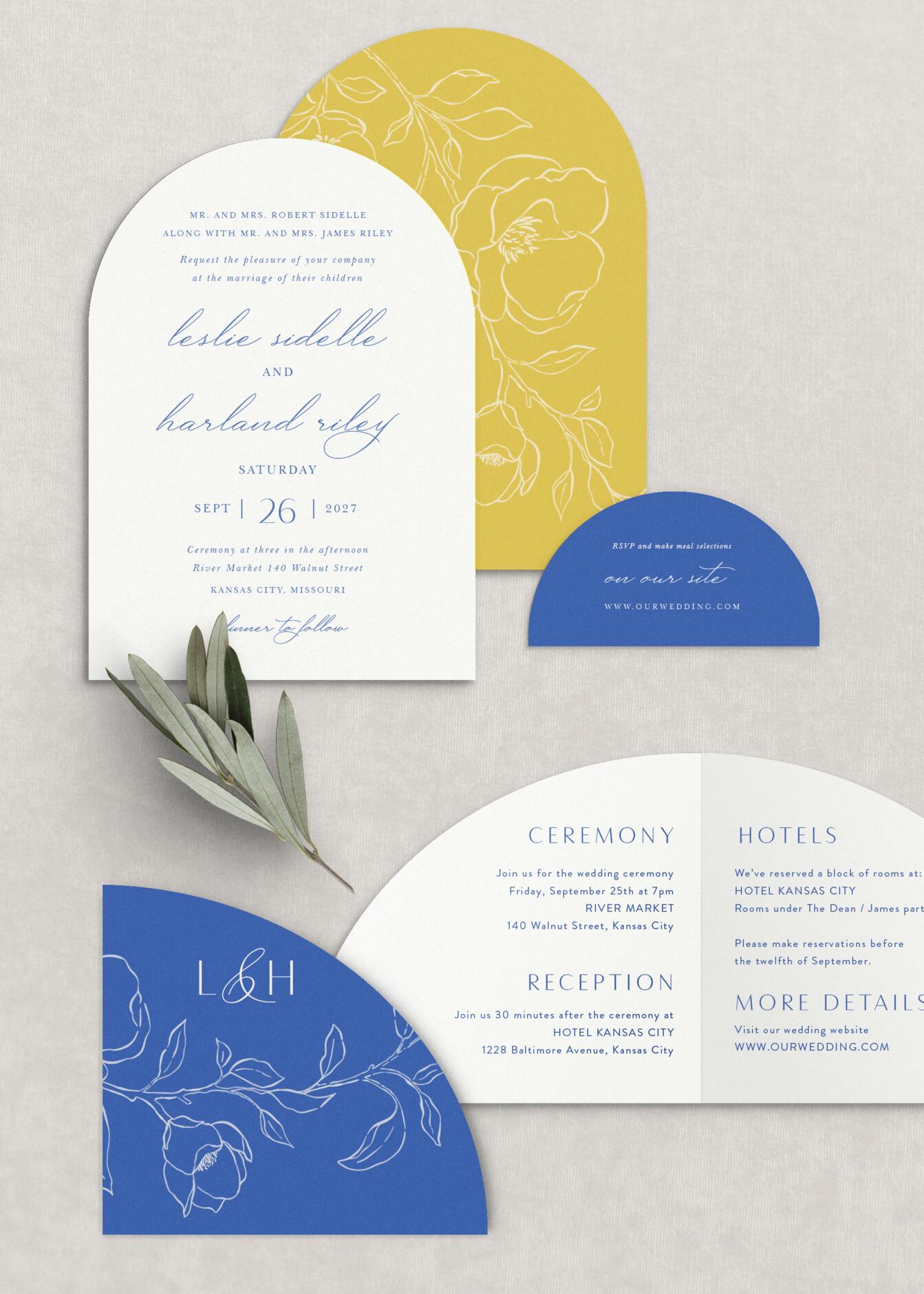 Present your upcoming wedding in style with our Summer Magnolias Wedding Arch Invitations.