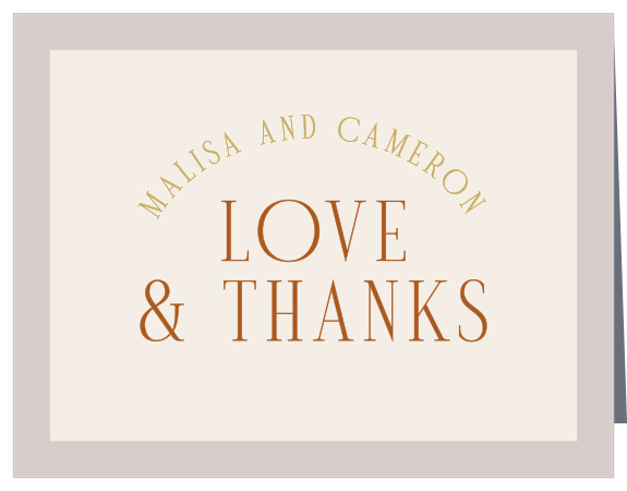Let family and friends know how much you appreciated their support on your special day when you send out our Type Arch Wedding Arch Thank You Cards.