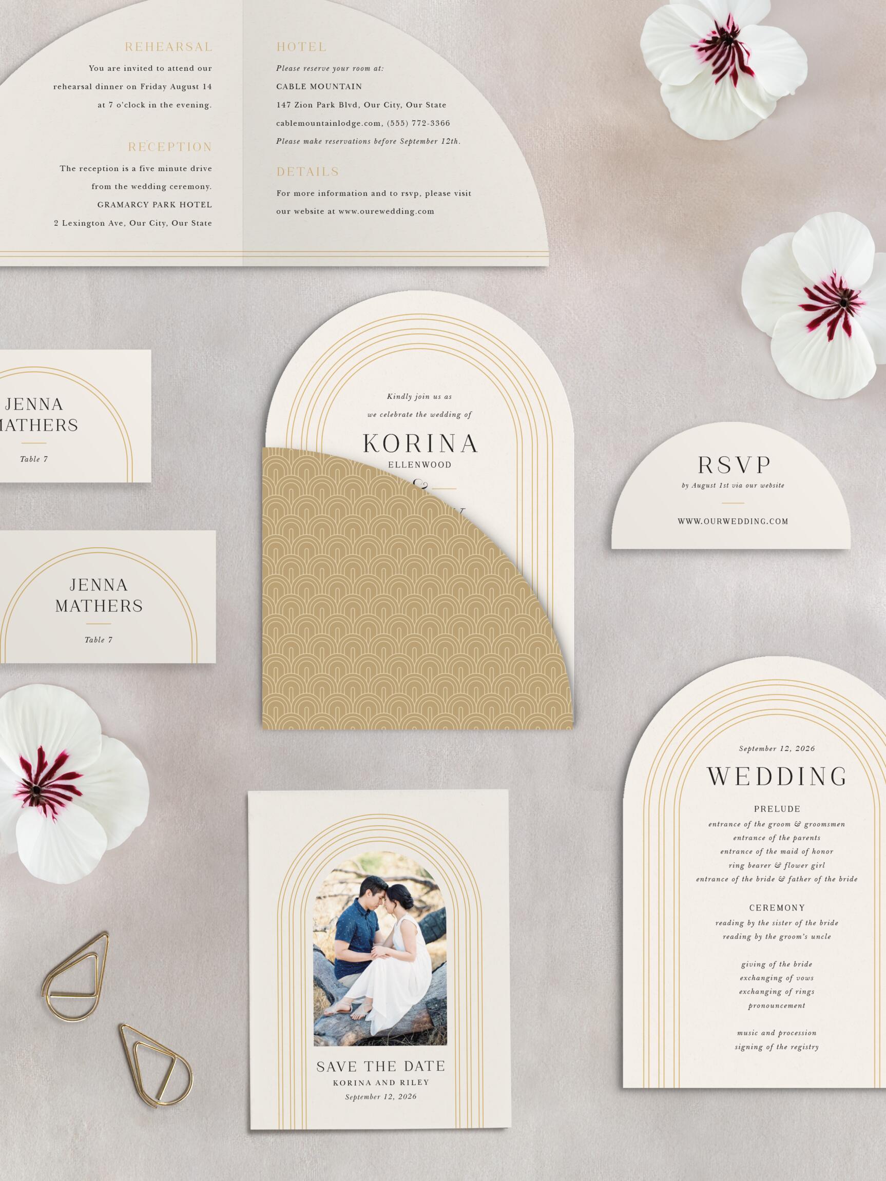 Our Love Arch Wedding Arch Invitations bring close friends and family together to celebrate your big day.