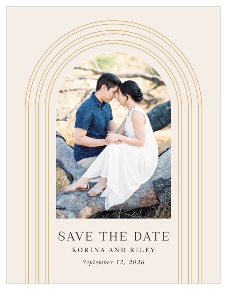 Our Love Arch Wedding Arch Save the Date Cards let close friends and family know that your special day is approaching.