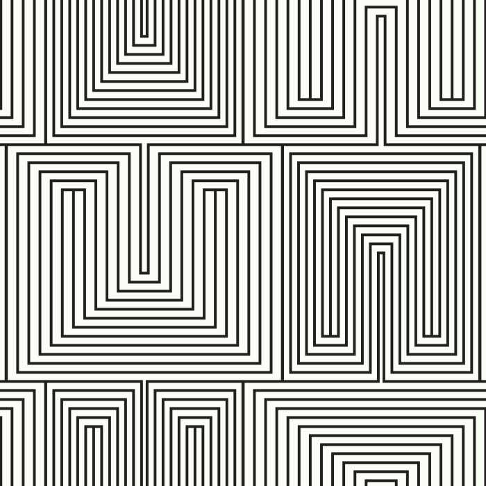 Add a trippy maze to any wall in your home with our Geometric Enlace Peel And Stick Removable Wallpaper.