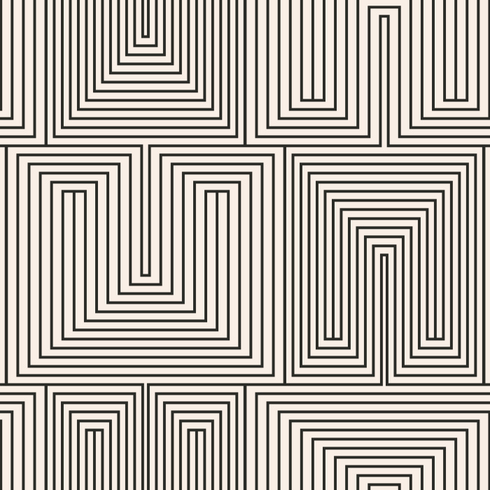 Add a trippy maze to any wall in your home with our Geometric Enlace Peel And Stick Removable Wallpaper.