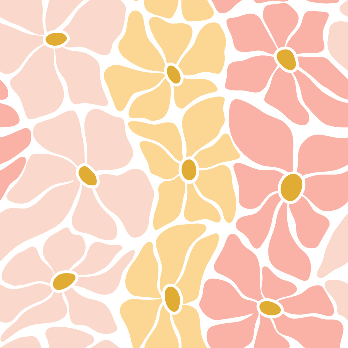 Brighten up your life with our Groovy Floral Stripe Peel and Stick Removable Wallpaper.