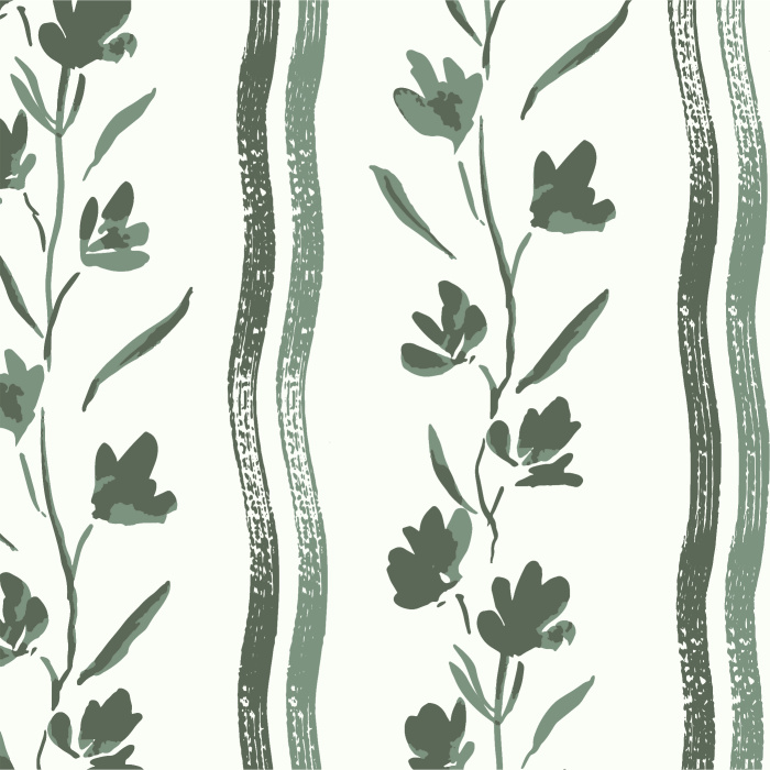 Bring the cozy allure of farmhouse living to any wall in your home with our Country Floral Stripe Peel And Stick Removable Wallpaper.