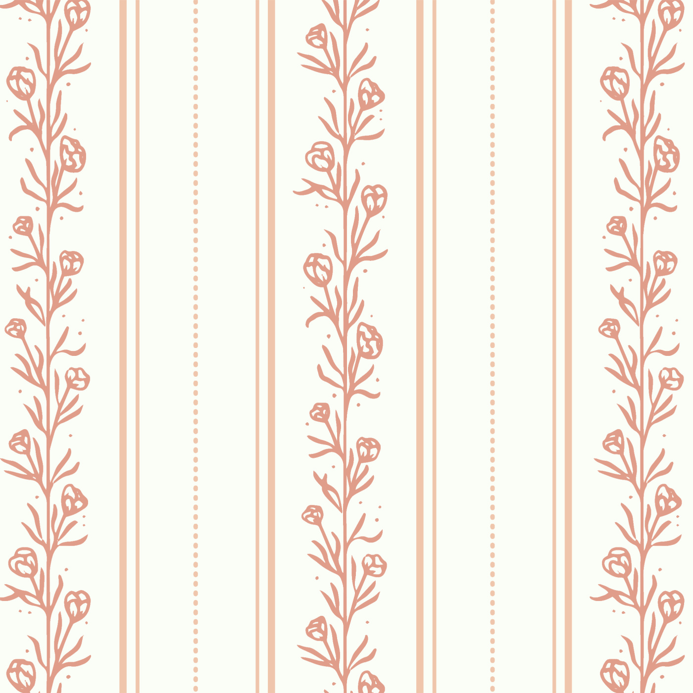 Sketchy Tulip Stripes Wallpaper