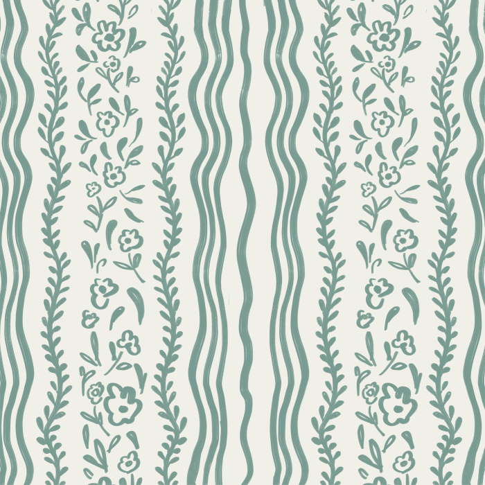 Create a quaint cottagecore look on any wall in your home with our Sweet Floral Stripe Peel And Stick Removable Wallpaper.