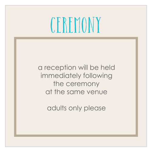 One size fits all ceremony card.