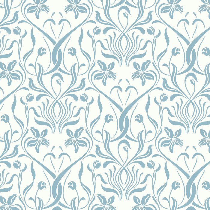 Transform your home into an elegant masterpiece with our Iris Nouveau Peel and Stick Removable Wallpaper.