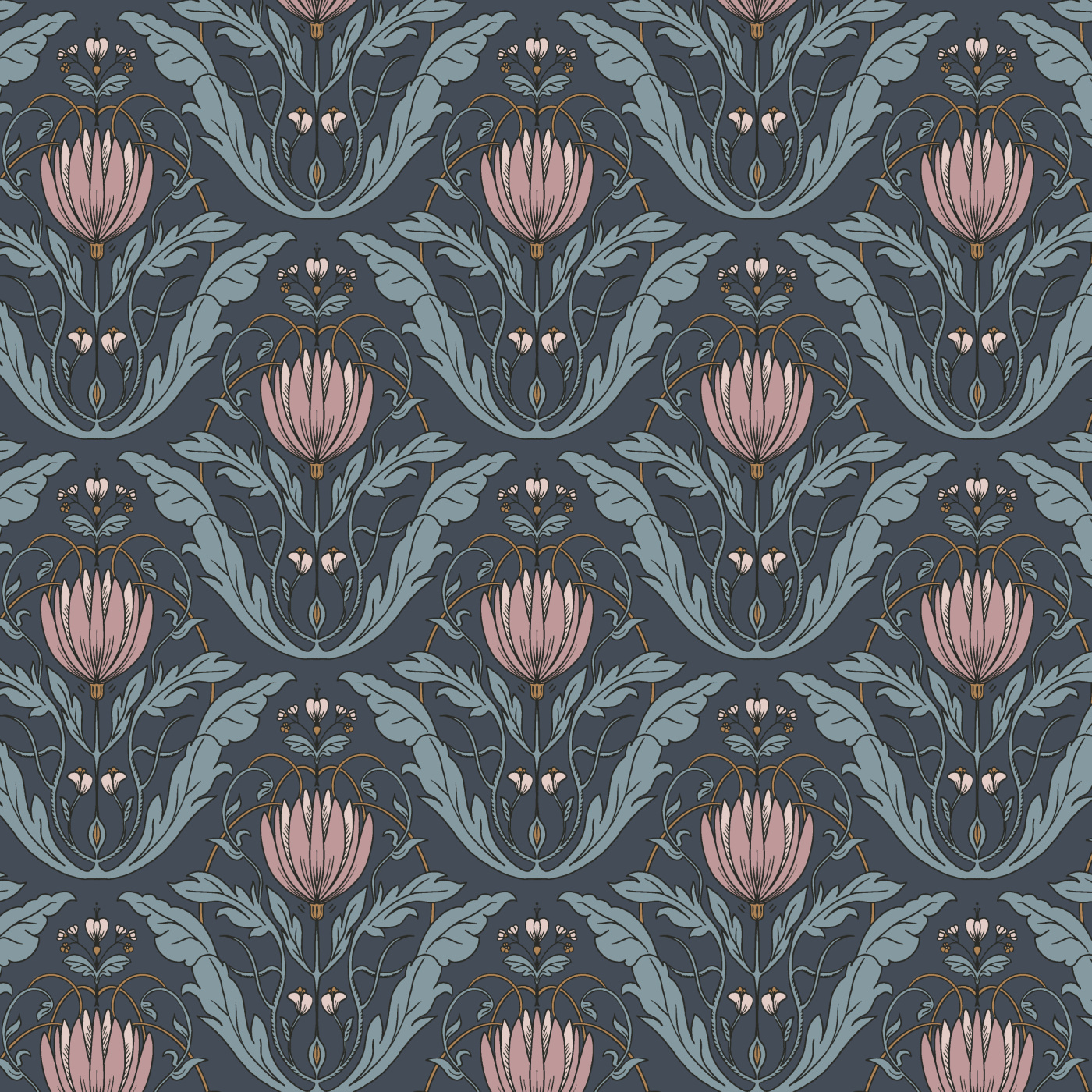 Protea Pattern Wallpaper