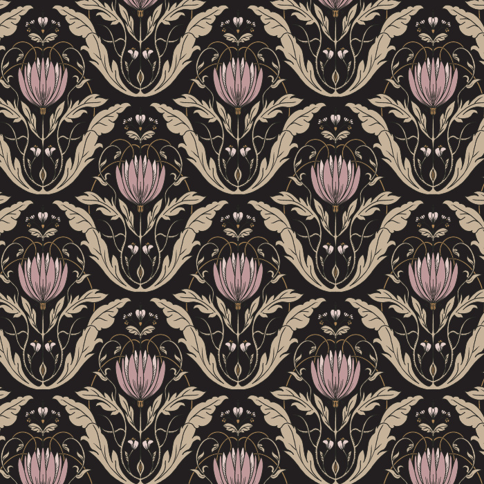 Our Protea Pattern Peel And Stick Removable Wallpaper will surely add a classy vintage touch to any wall in your home.