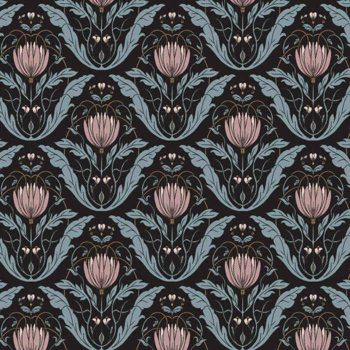 Our Protea Pattern Peel And Stick Removable Wallpaper will surely add a classy vintage touch to any wall in your home.