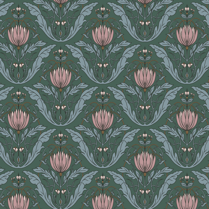 Our Protea Pattern Peel And Stick Removable Wallpaper will surely add a classy vintage touch to any wall in your home.