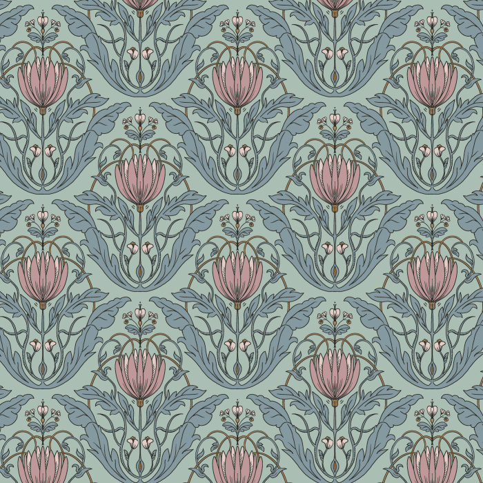 Our Protea Pattern Peel And Stick Removable Wallpaper will surely add a classy vintage touch to any wall in your home.