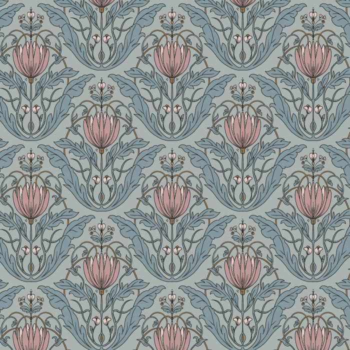 Our Protea Pattern Peel And Stick Removable Wallpaper will surely add a classy vintage touch to any wall in your home.