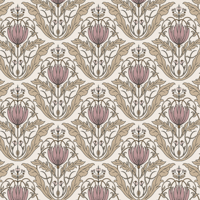Our Protea Pattern Peel And Stick Removable Wallpaper will surely add a classy vintage touch to any wall in your home.