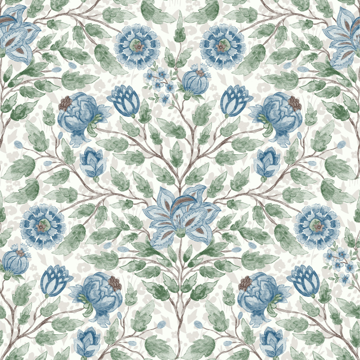 Our Tranquil Garden Peel And Stick Removable Wallpaper transforms any room in your home into a victorian garden.
