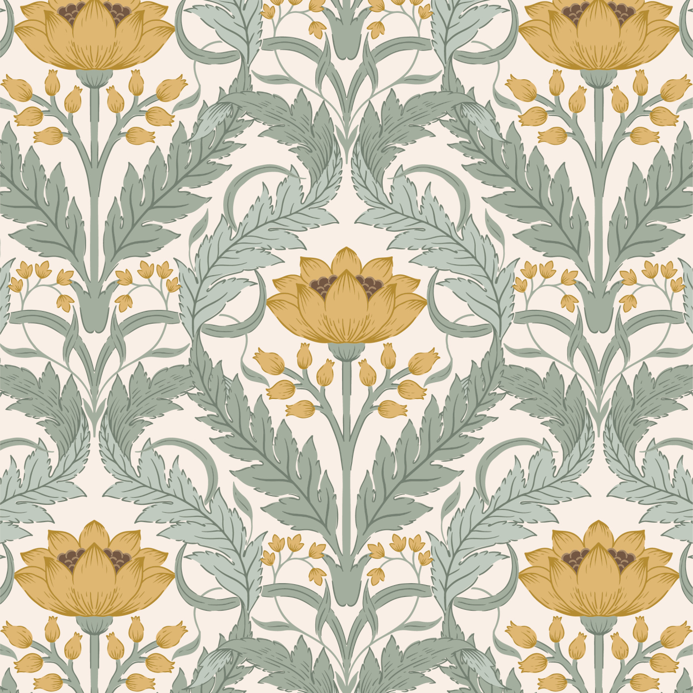 Art Nouveau Foliage Wallpaper