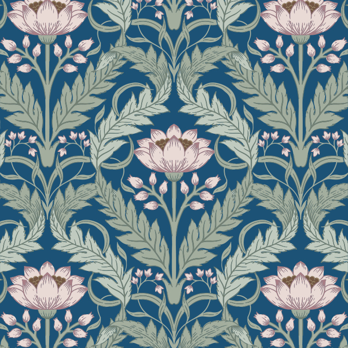 Add an intricate, eye-catching accent wall anywhere in your home with our Art Nouveau Foliage Peel and Stick Wallpaper.