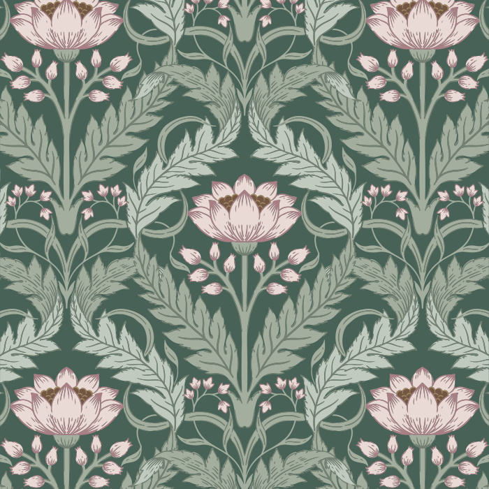 Add an intricate, eye-catching accent wall anywhere in your home with our Art Nouveau Foliage Peel and Stick Wallpaper.