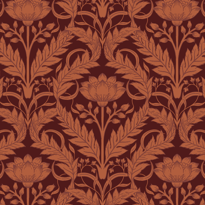 Add an intricate, eye-catching accent wall anywhere in your home with our Art Nouveau Foliage Peel and Stick Wallpaper.