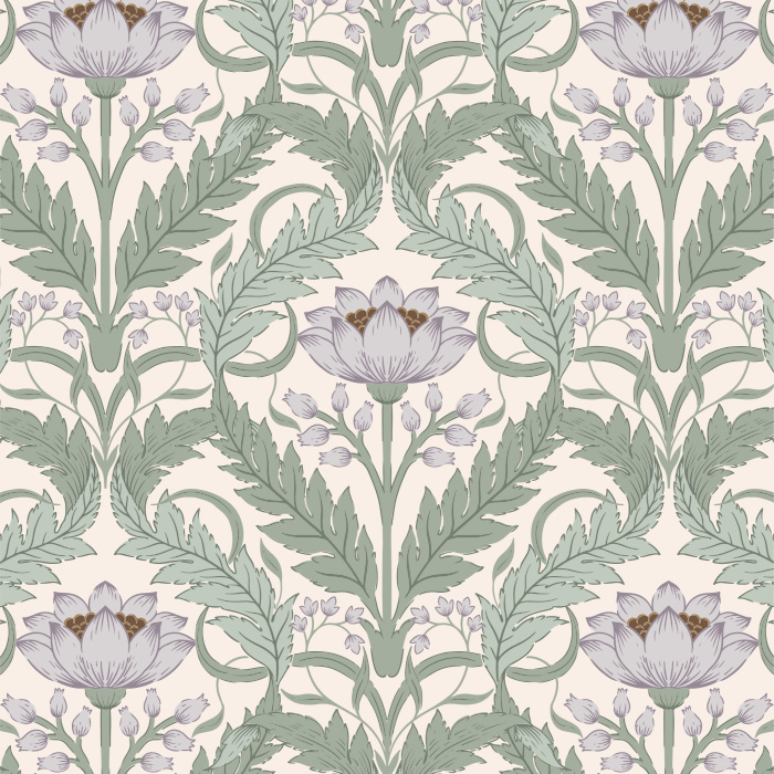 Add an intricate, eye-catching accent wall anywhere in your home with our Art Nouveau Foliage Peel and Stick Wallpaper.