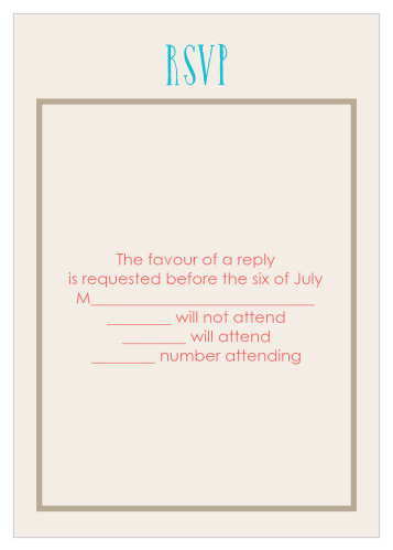 One size fits all response card.