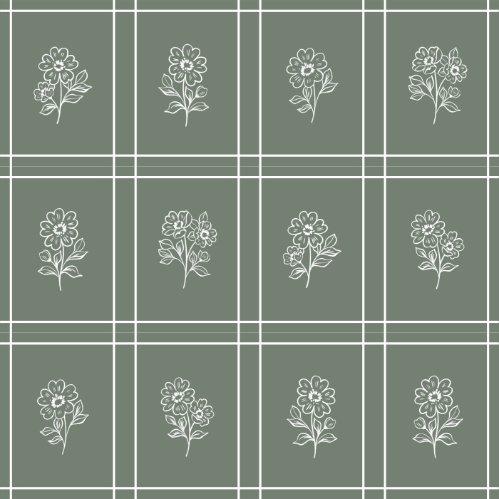 Add the charming look of a quilt to any wall in your home with our Floral Baby Check Peel And Stick Removable Wallpaper.