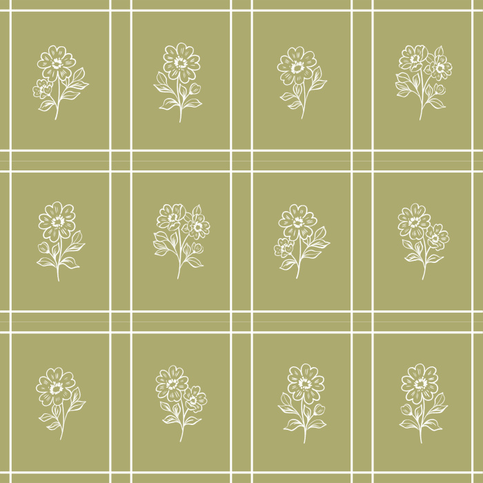 Add the charming look of a quilt to any wall in your home with our Floral Baby Check Peel And Stick Removable Wallpaper.